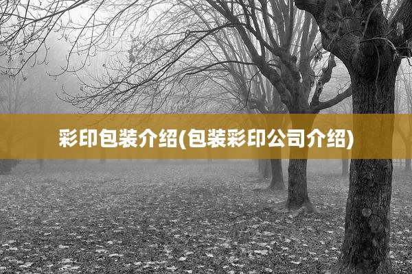 彩印包装介绍(包装彩印公司介绍)