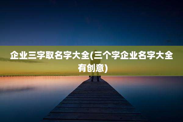 企业三字取名字大全(三个字企业名字大全 有创意)