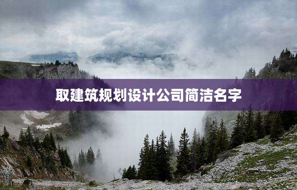 取建筑规划设计公司简洁名字