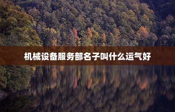 机械设备服务部名子叫什么运气好