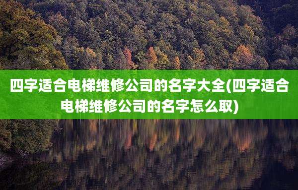 四字适合电梯维修公司的名字大全(四字适合电梯维修公司的名字怎么取)