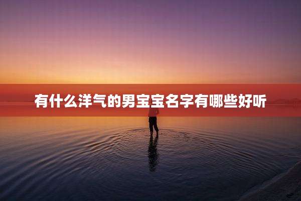 有什么洋气的男宝宝名字有哪些好听