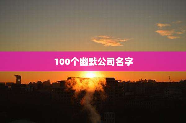 100个幽默公司名字