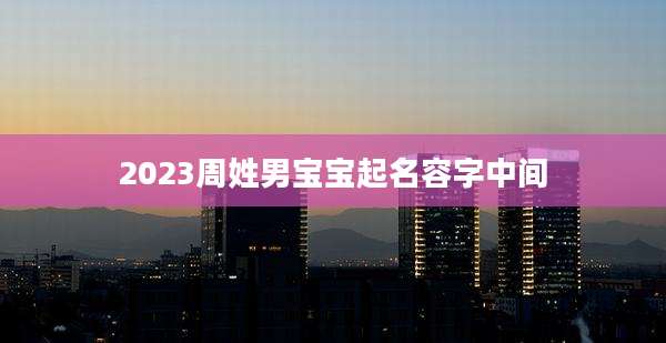 2023周姓男宝宝起名容字中间