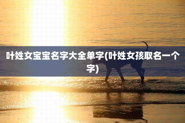 叶姓女宝宝名字大全单字(叶姓女孩取名一个字)