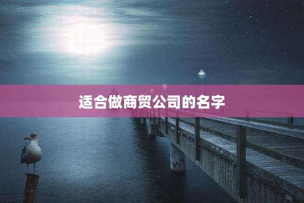 适合做商贸公司的名字