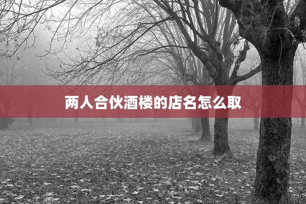 两人合伙酒楼的店名怎么取