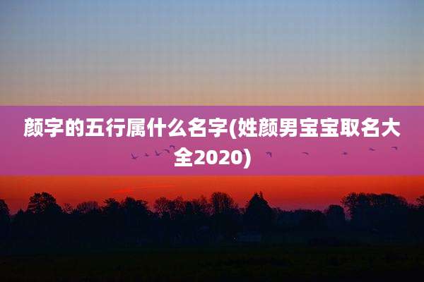 颜字的五行属什么名字(姓颜男宝宝取名大全2020)