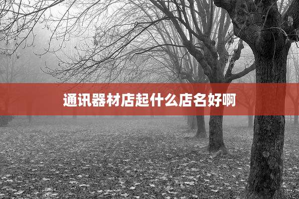 通讯器材店起什么店名好啊