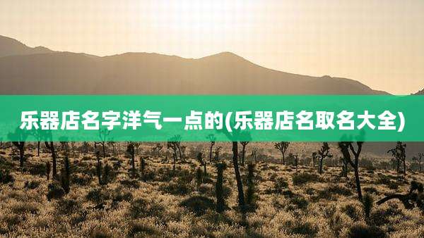 乐器店名字洋气一点的(乐器店名取名大全)