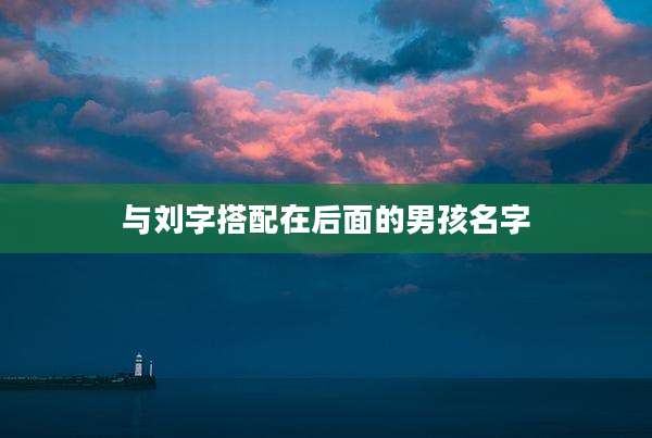 与刘字搭配在后面的男孩名字