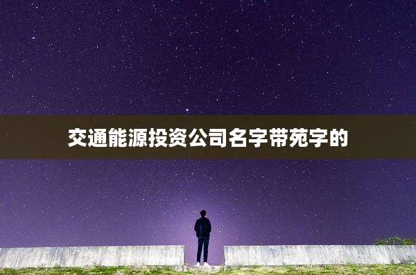 交通能源投资公司名字带苑字的