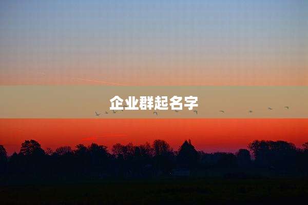 企业群起名字