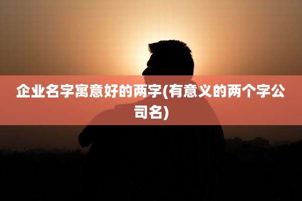 企业名字寓意好的两字(有意义的两个字公司名)