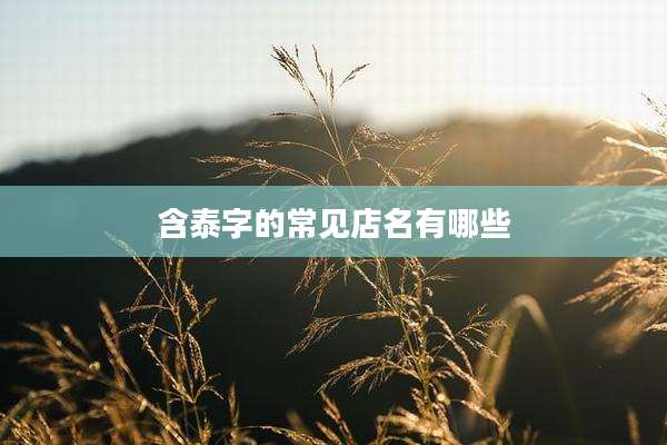 含泰字的常见店名有哪些