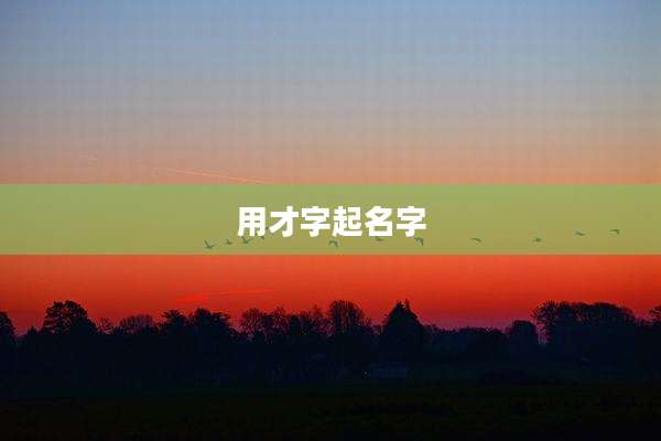 用才字起名字