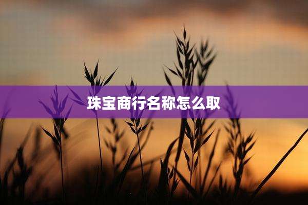 珠宝商行名称怎么取