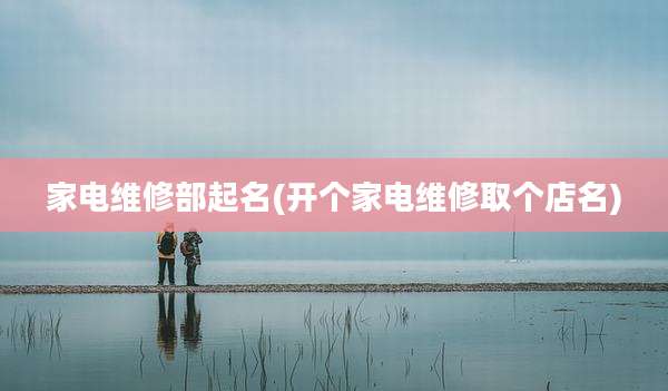 家电维修部起名(开个家电维修取个店名)