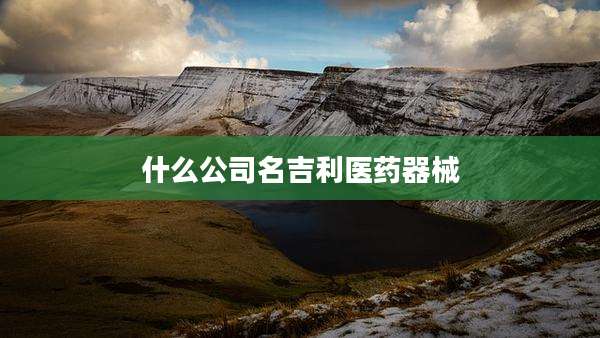 什么公司名吉利医药器械