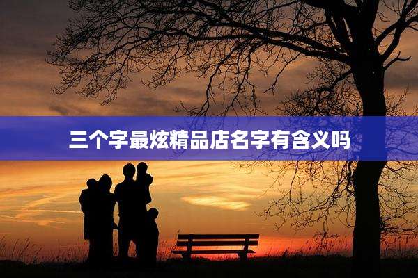 三个字最炫精品店名字有含义吗
