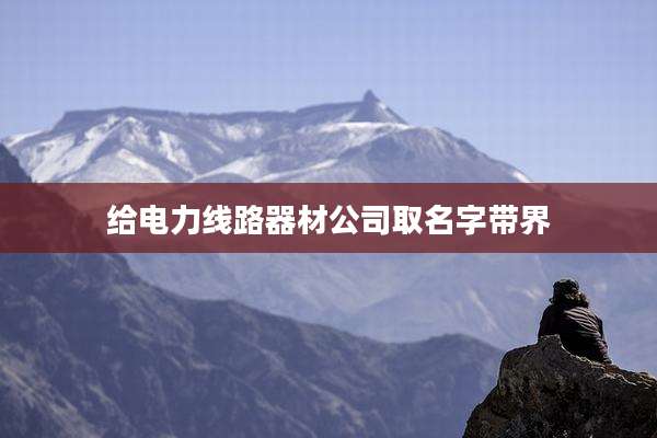 给电力线路器材公司取名字带界