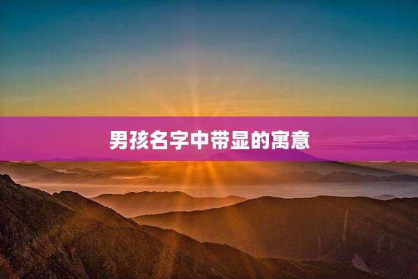 男孩名字中带显的寓意