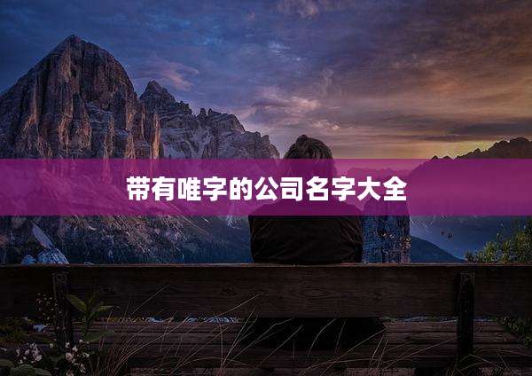带有唯字的公司名字大全