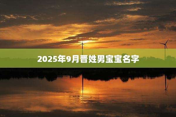 2025年9月晋姓男宝宝名字