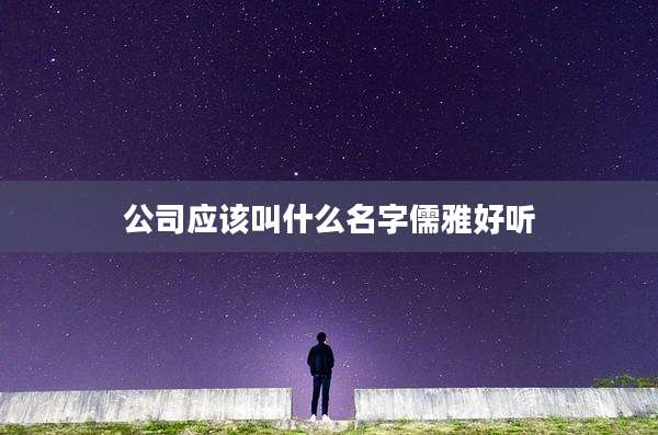 公司应该叫什么名字儒雅好听