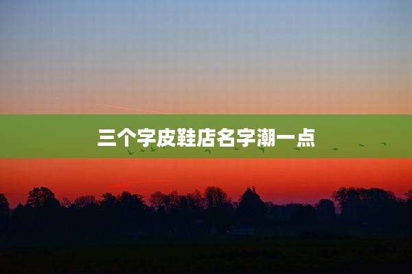 三个字皮鞋店名字潮一点