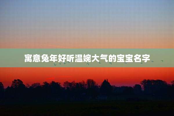 寓意兔年好听温婉大气的宝宝名字