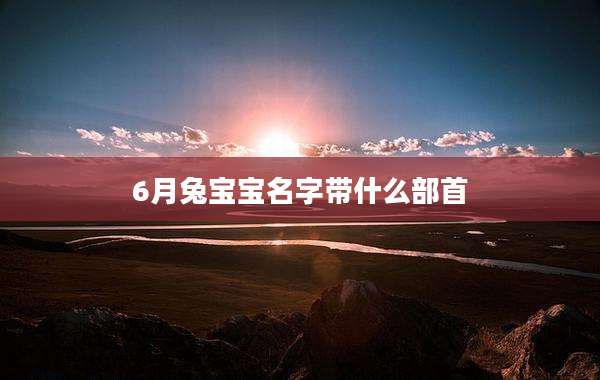6月兔宝宝名字带什么部首