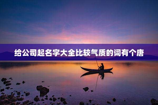 给公司起名字大全比较气质的词有个唐