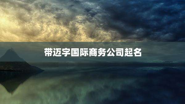 带迈字国际商务公司起名