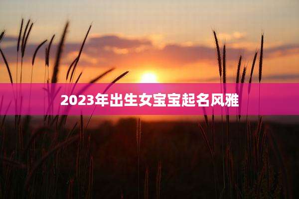 2023年出生女宝宝起名风雅