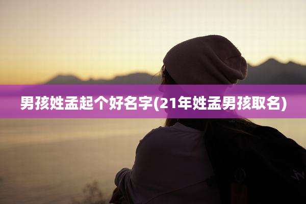 男孩姓孟起个好名字(21年姓孟男孩取名)