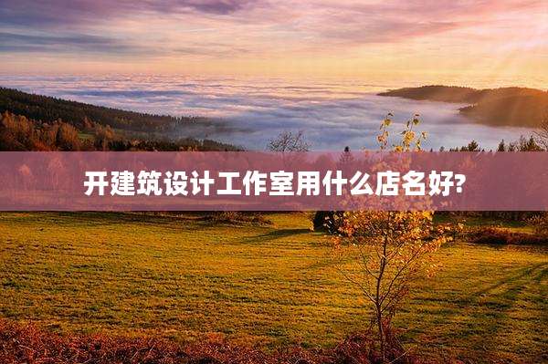 开建筑设计工作室用什么店名好?