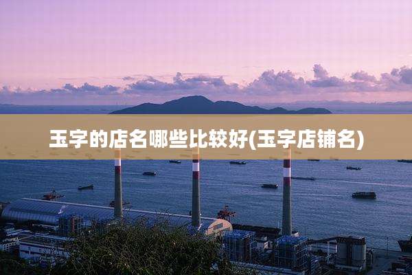 玉字的店名哪些比较好(玉字店铺名)