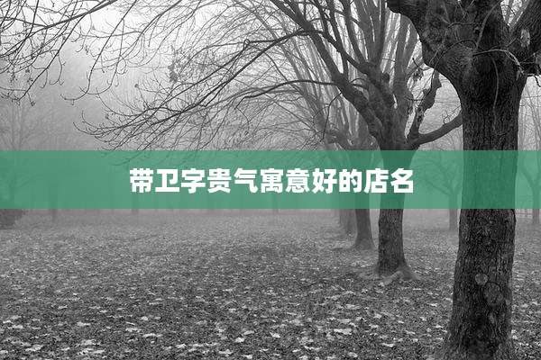 带卫字贵气寓意好的店名