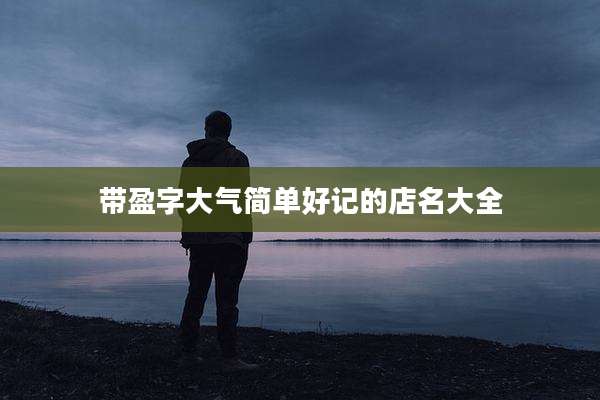 带盈字大气简单好记的店名大全