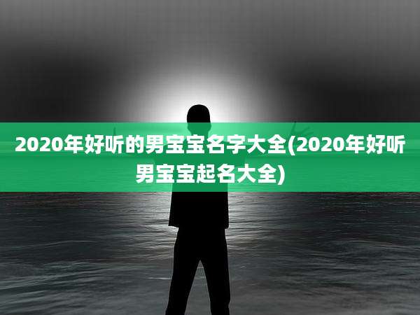2020年好听的男宝宝名字大全(2020年好听男宝宝起名大全)