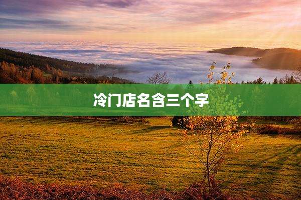 冷门店名含三个字