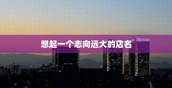 想起一个志向远大的店名