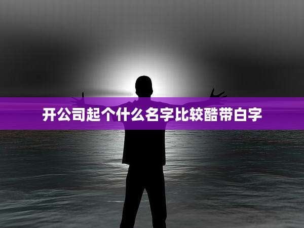 开公司起个什么名字比较酷带白字