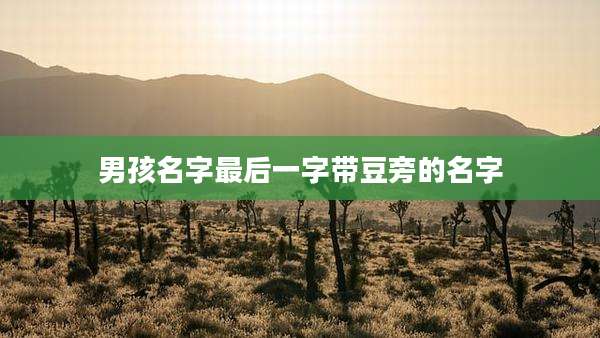 男孩名字最后一字带豆旁的名字