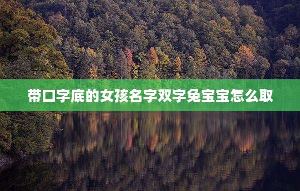 带口字底的女孩名字双字兔宝宝怎么取