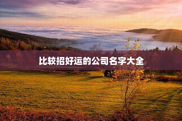 比较招好运的公司名字大全