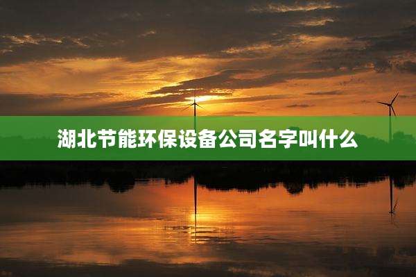 湖北节能环保设备公司名字叫什么