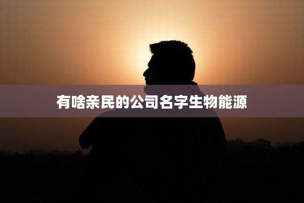 有啥亲民的公司名字生物能源