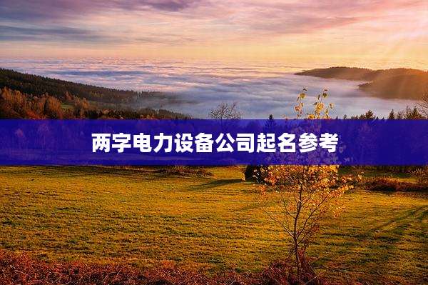 两字电力设备公司起名参考